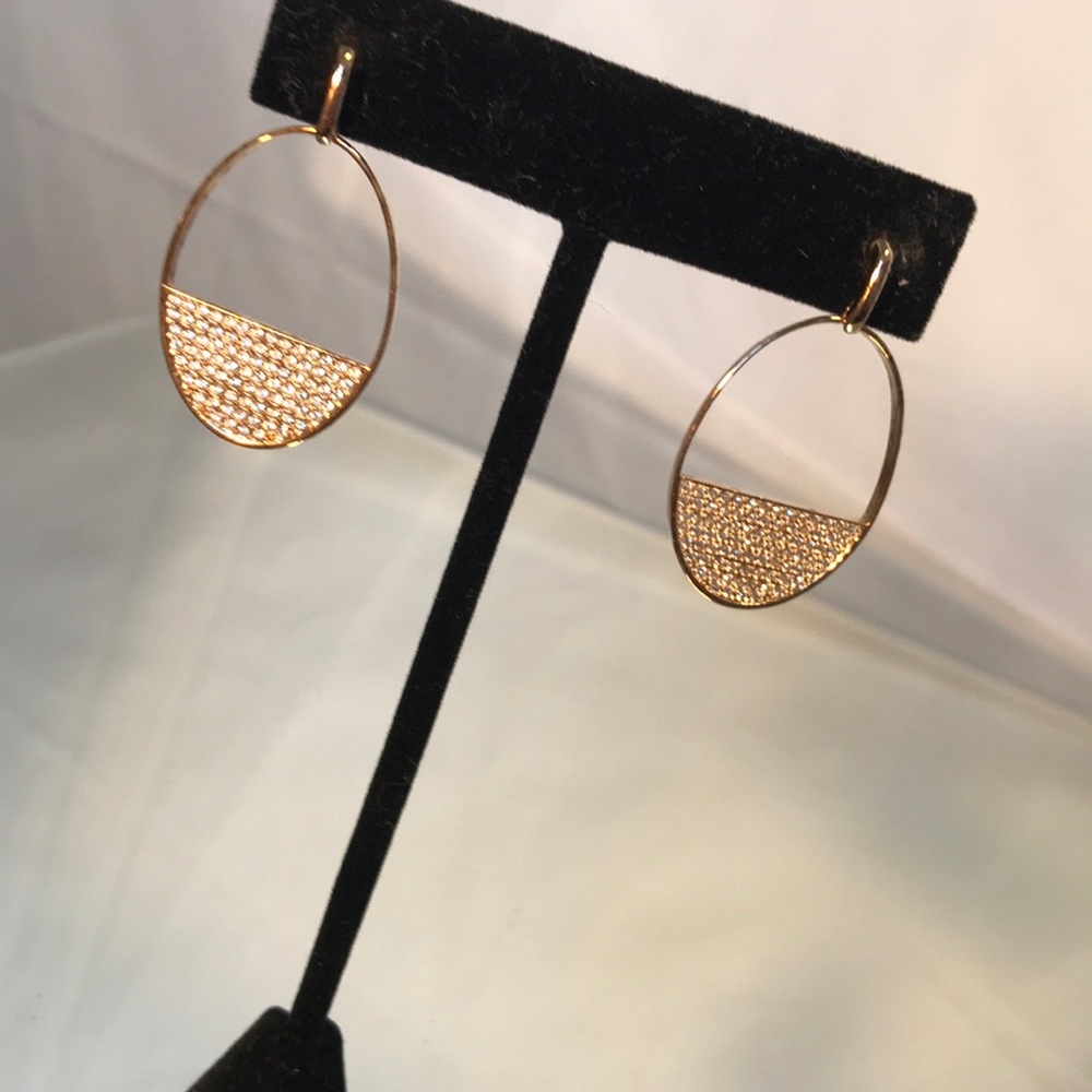 Authentic Swarovski crystal rose gold earrings - Picture 4 of 5